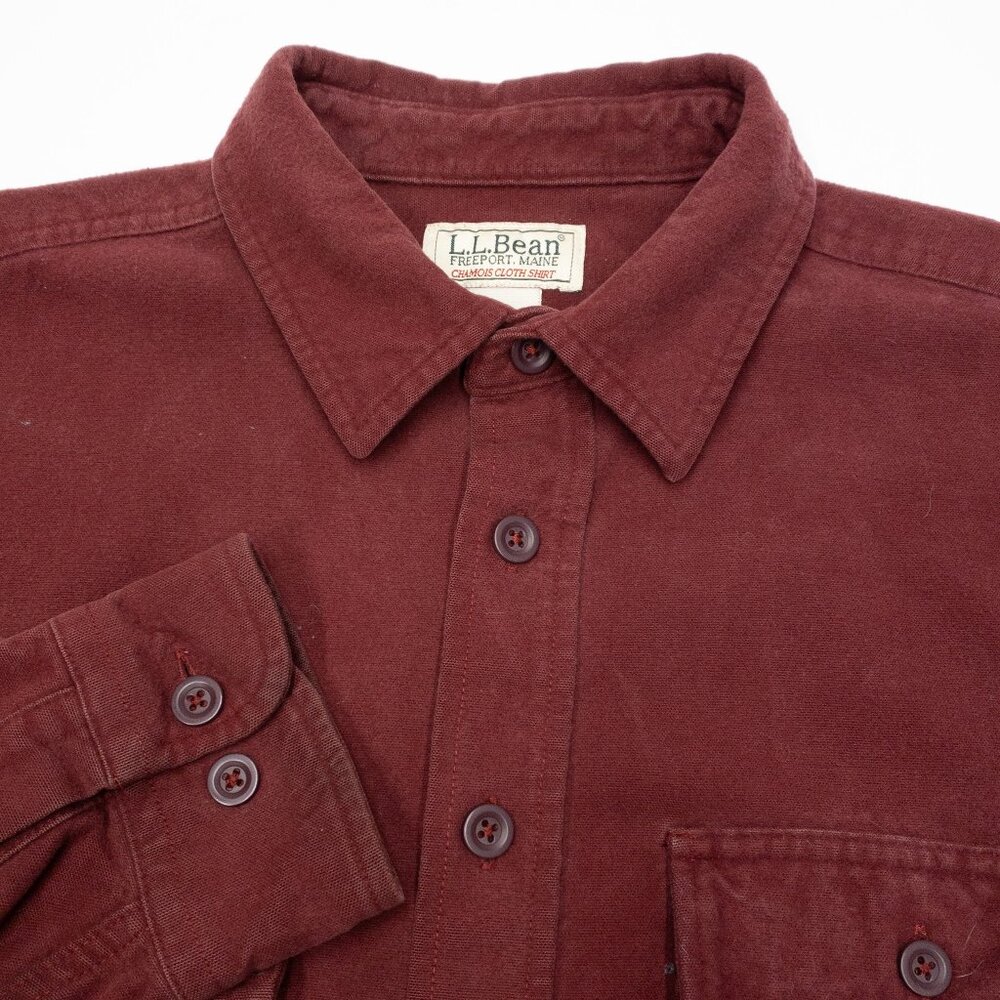 L.L. Bean Chamois Shirt Men's Large Tall LT Long Sleeve Flannel Heavyweight
